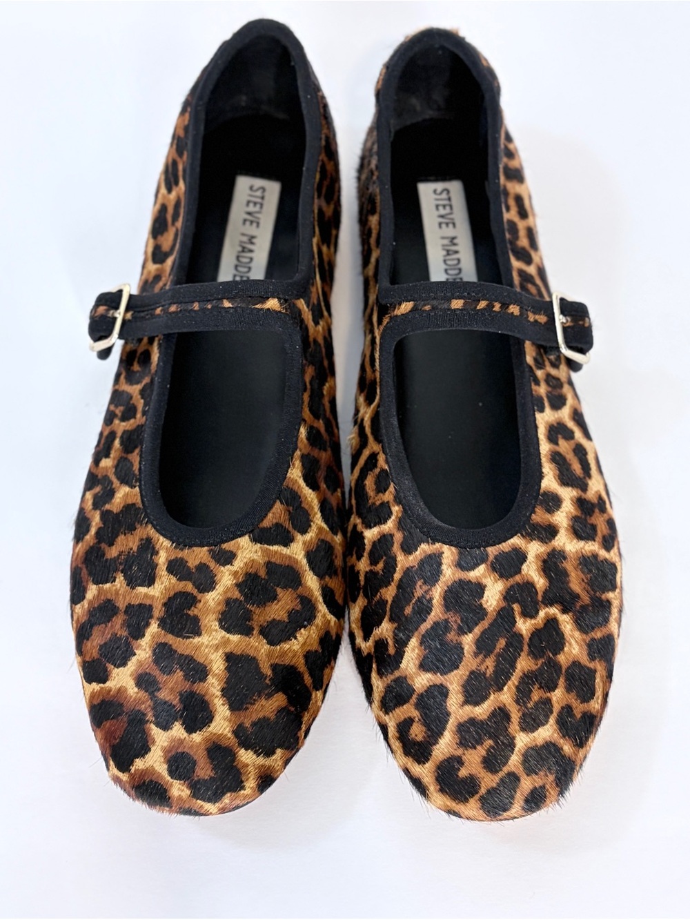 Steve Madden Leopard Mary Jane Ballet Flats Brown Black Size 9.5